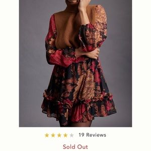 Anthropologie- floral mini dress